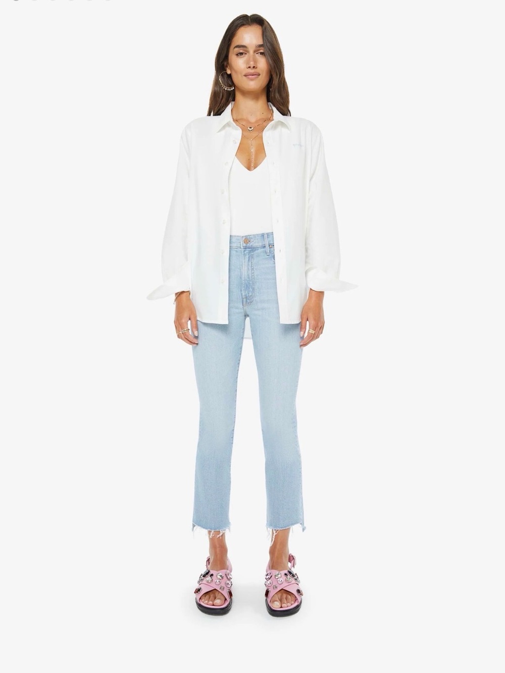 Mother Insider Crop Step Fray